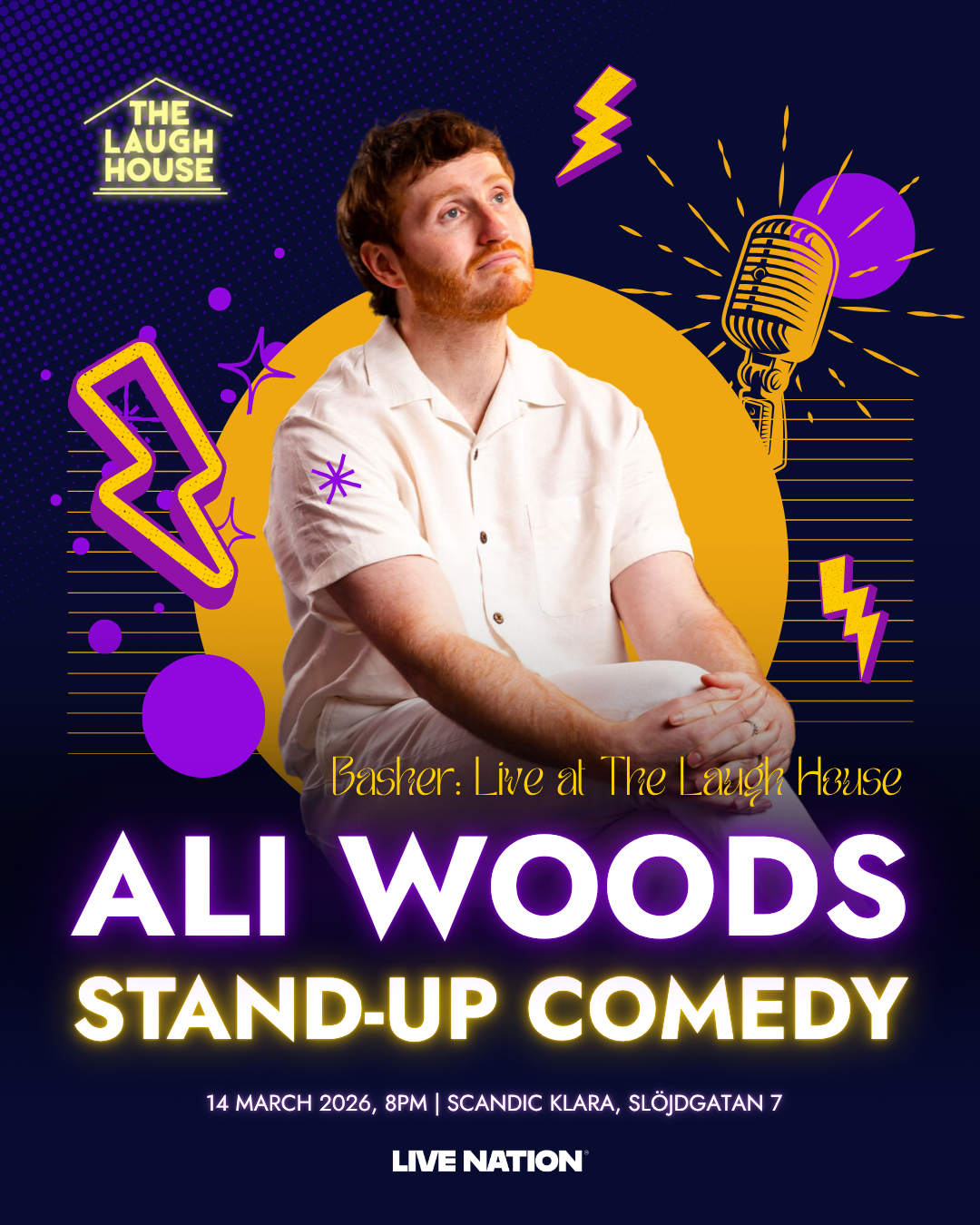 Ali Woods Stand-Up Comedy poster för The Laugh House